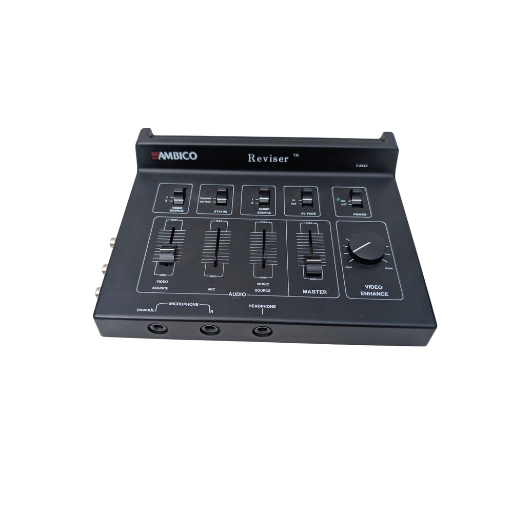 Ambico Reviser V-0635 Video Audio Mixer Enhancer with RCA Cables Black
